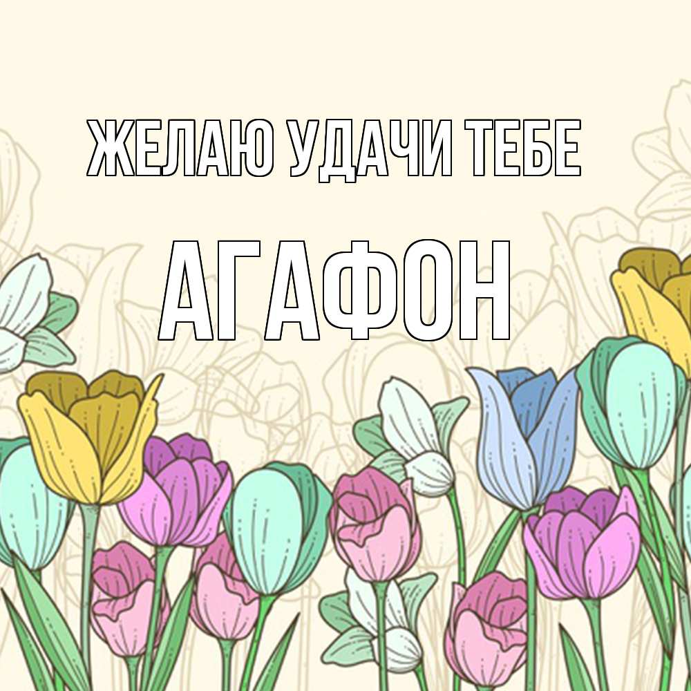Открытка  с именем. Агафон, Желаю удачи тебе  