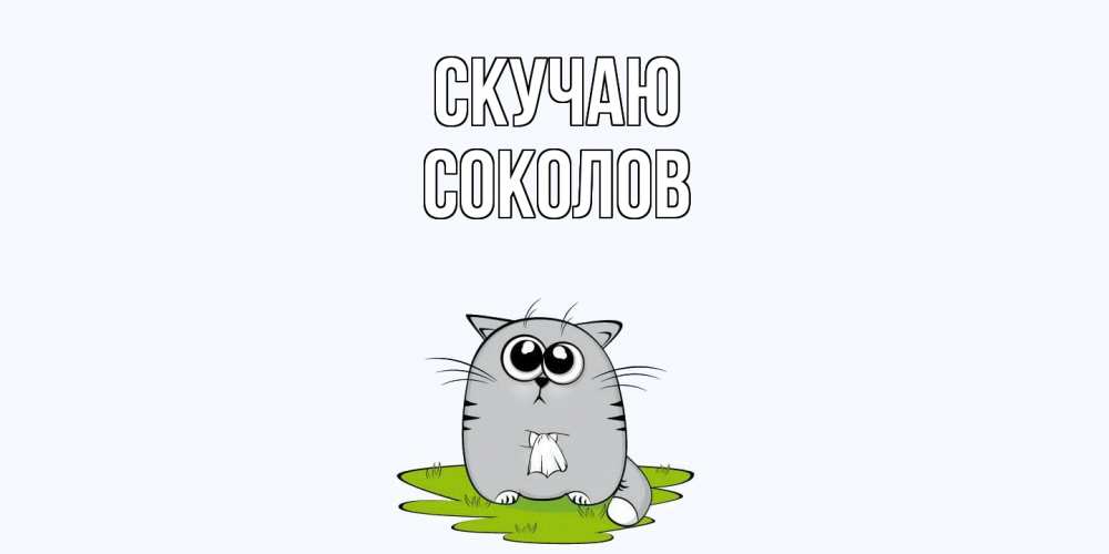 Открытка  с именем. Соколов, Скучаю  