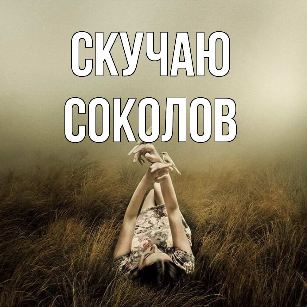 Открытка  с именем. Соколов, Скучаю  