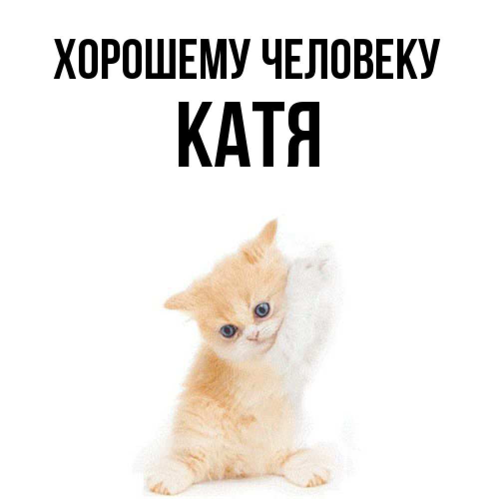 Открытка  с именем. Катя, Хорошему человеку  