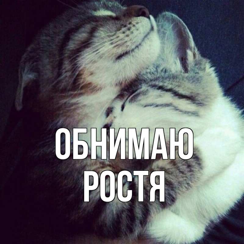 Открытка с именем, Ростя, Обнимаю