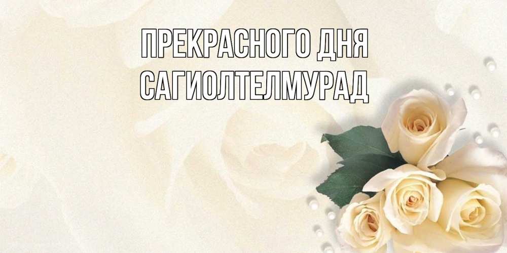 Открытка  с именем. САГИОЛТЕЛМУРАД, Прекрасного дня  