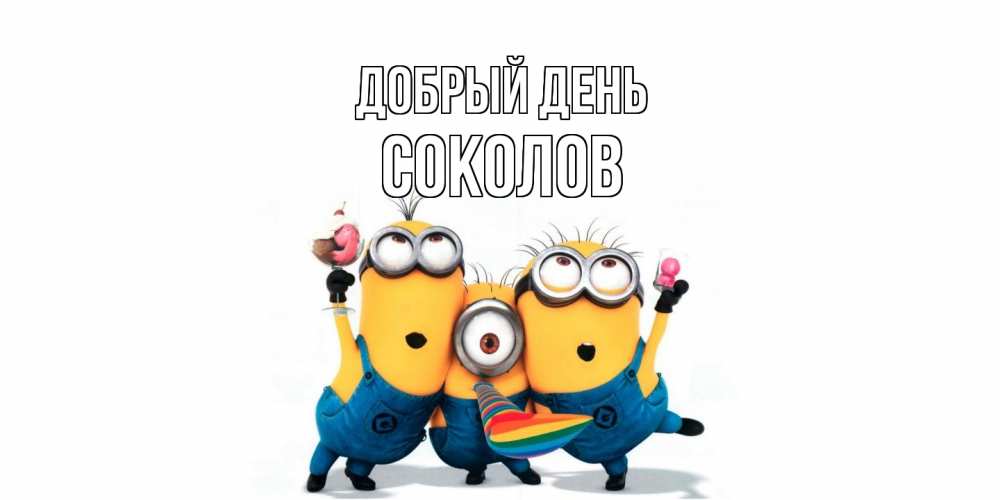 Открытка  с именем. Соколов, Добрый день  