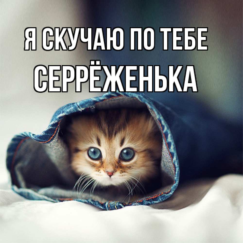 Открытка  с именем. Серрёженька, Я скучаю по тебе  