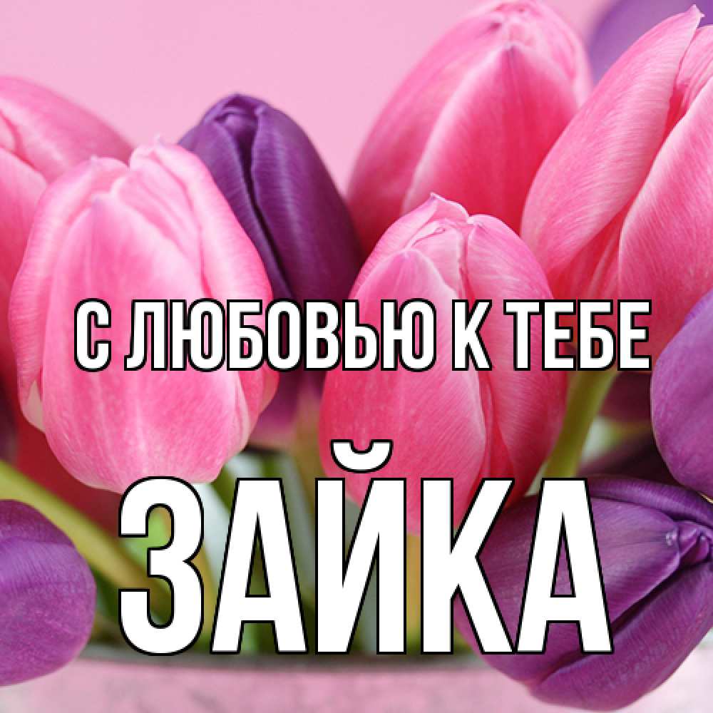 Открытка  с именем. Зайка, С любовью к тебе  