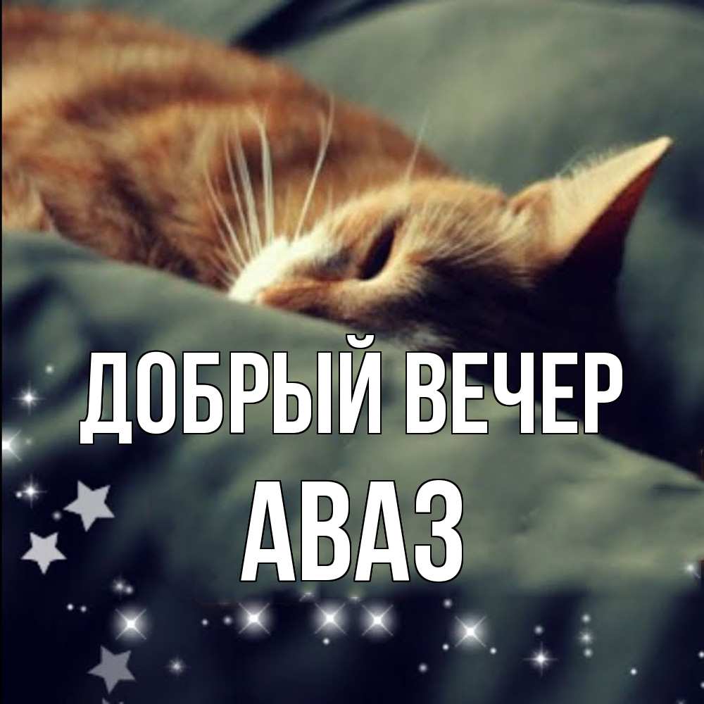 Открытка  с именем. Аваз, Добрый вечер  
