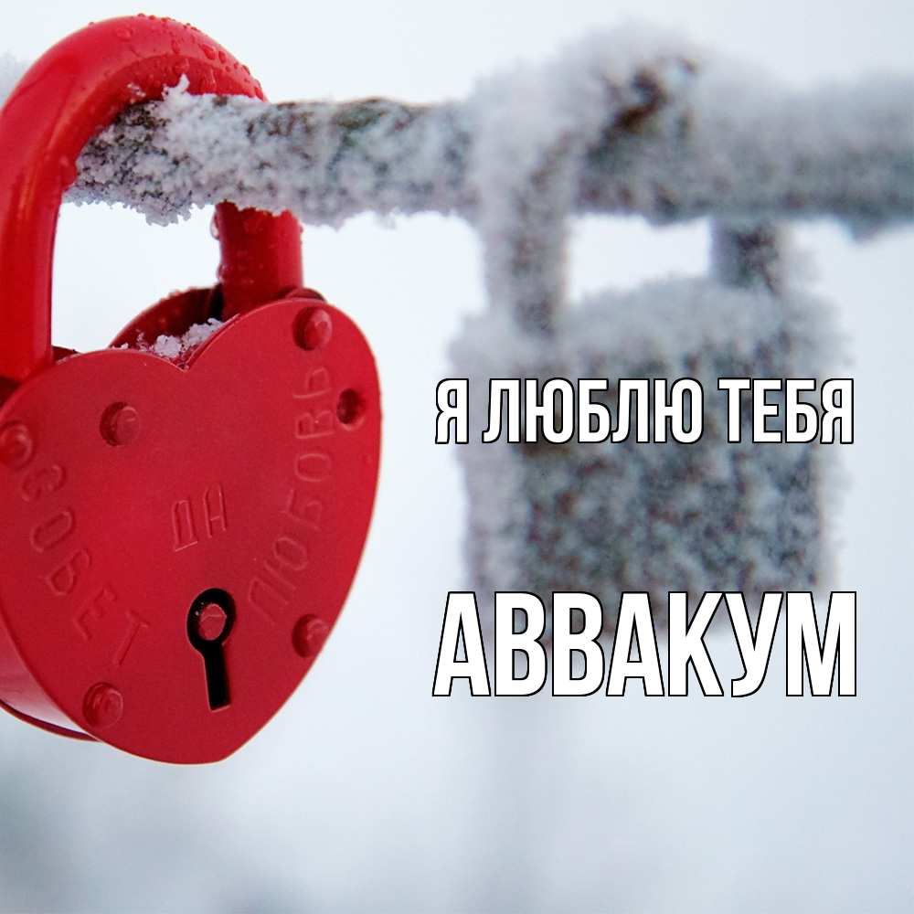 Открытка  с именем. Аввакум, Я люблю тебя  