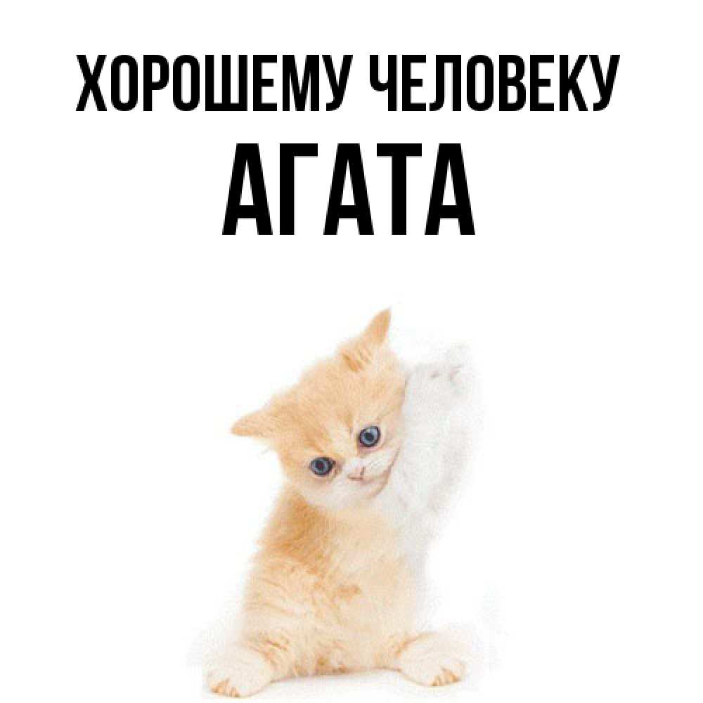 Открытка  с именем. Агата, Хорошему человеку  