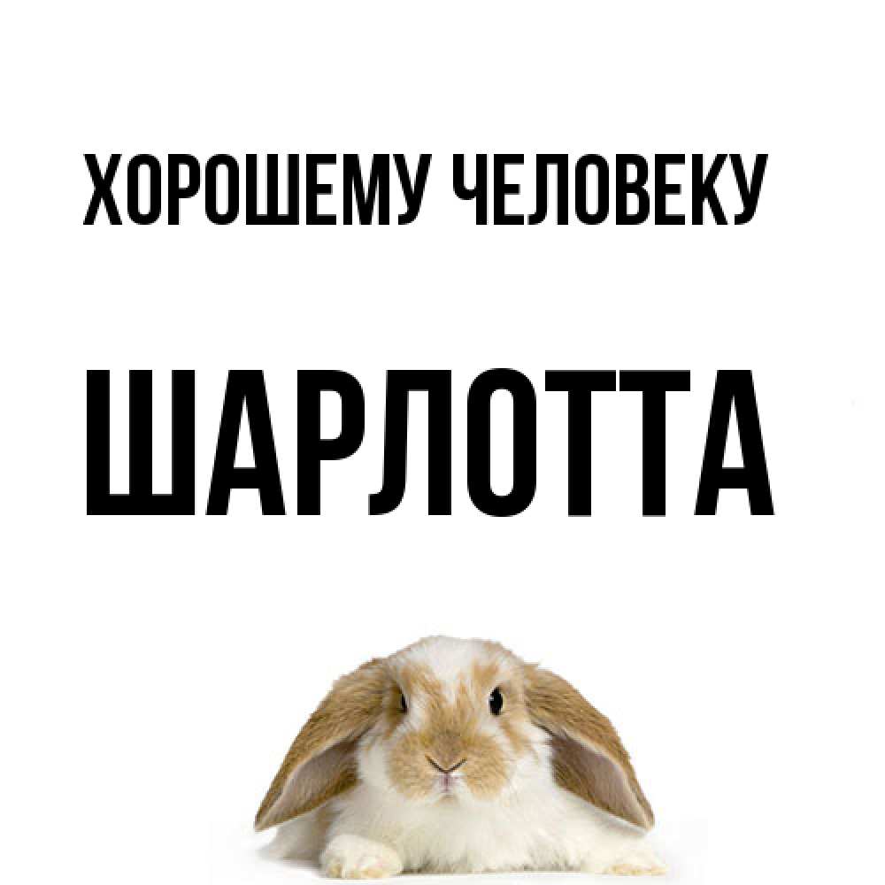 Открытка  с именем. Шарлотта, Хорошему человеку  
