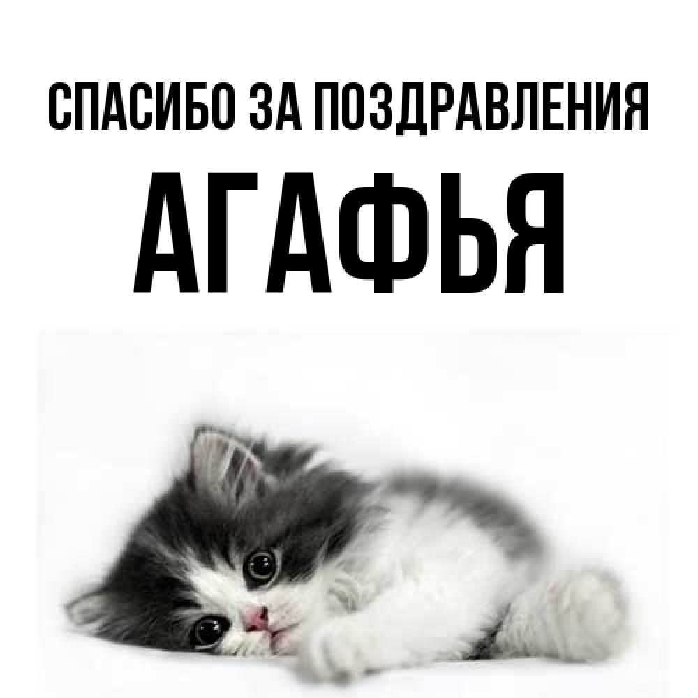 Открытка  с именем. Агафья, Спасибо за поздравления  