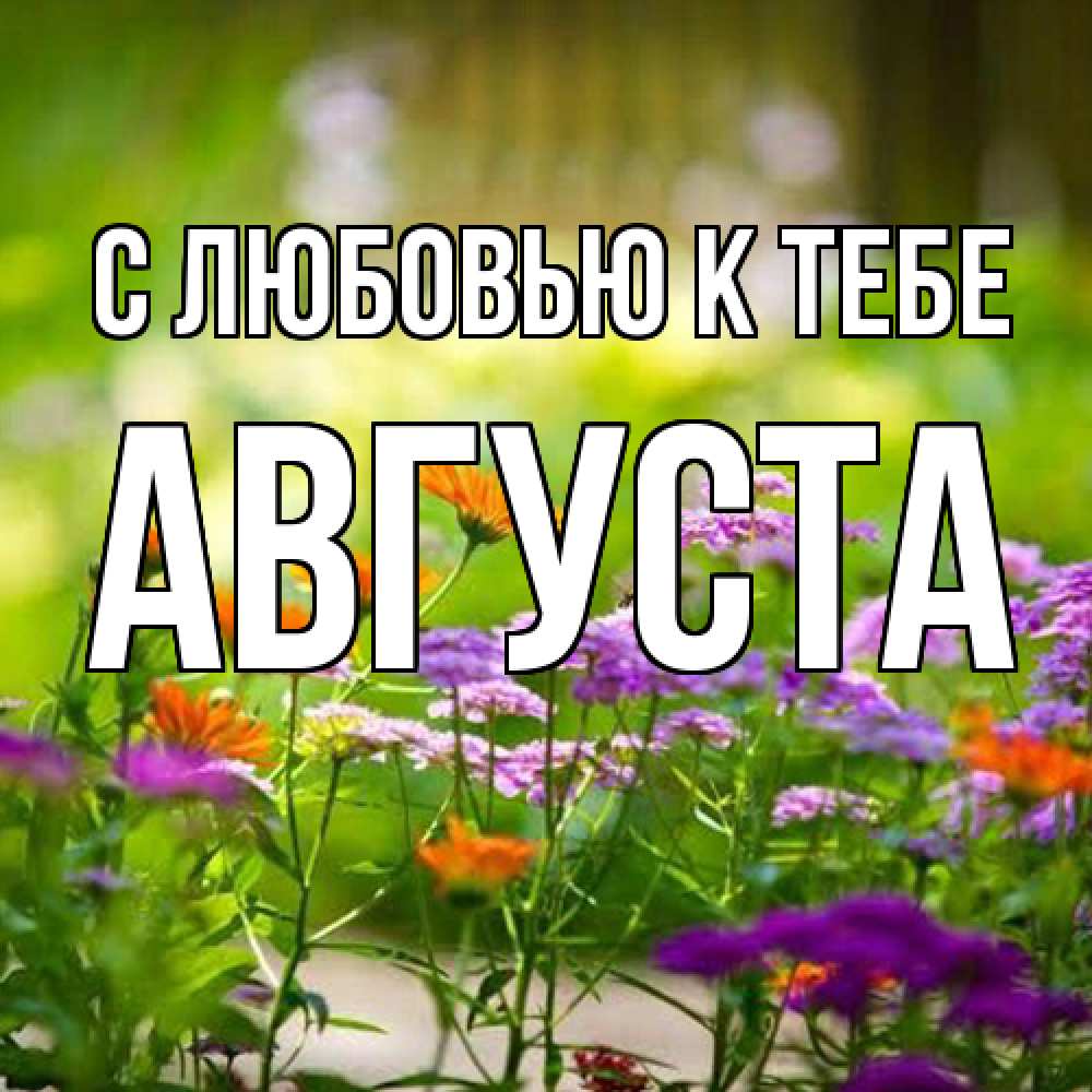 Открытка  с именем. Августа, С любовью к тебе  