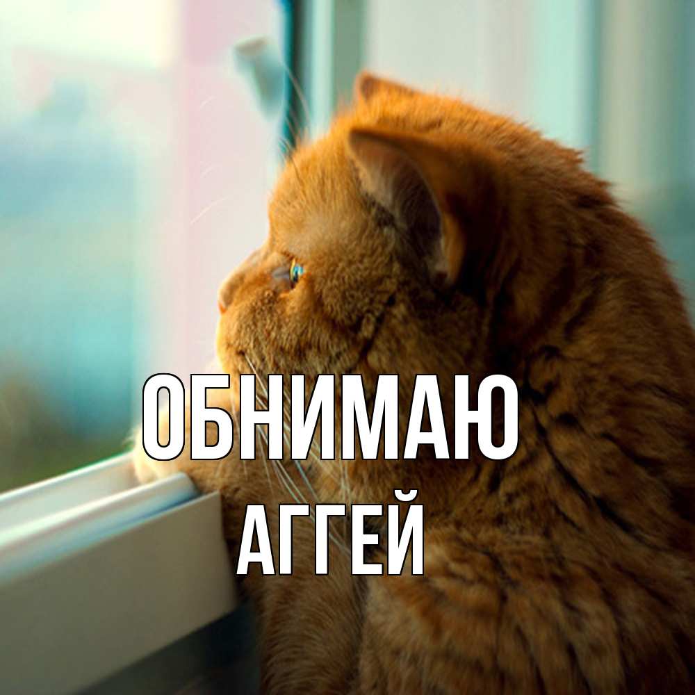 Открытка  с именем. Аггей, Обнимаю  