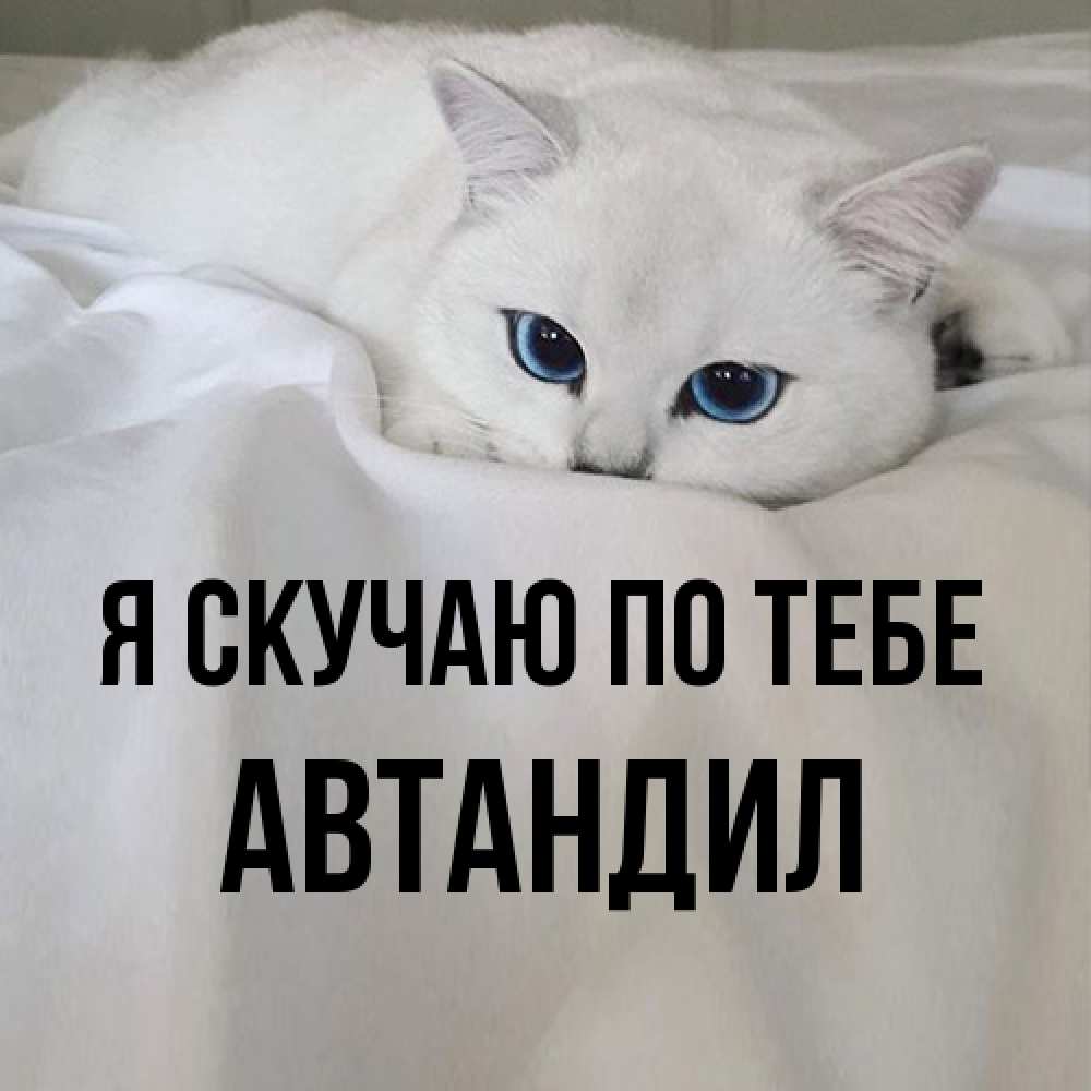 Открытка  с именем. Автандил, Я скучаю по тебе  