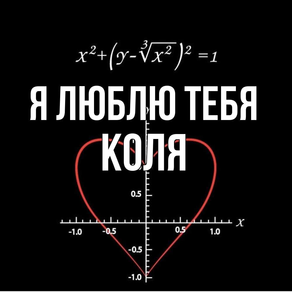 Открытка  с именем. коля, Я люблю тебя  