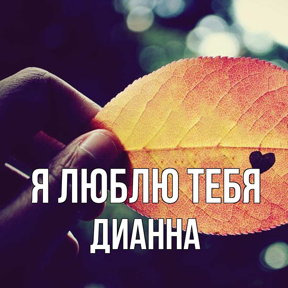 Открытка  с именем. Дианна, Я люблю тебя  