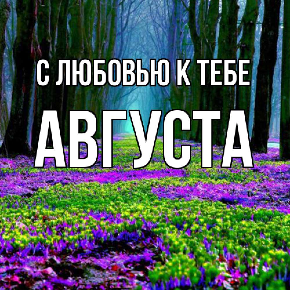 Открытка  с именем. Августа, С любовью к тебе  