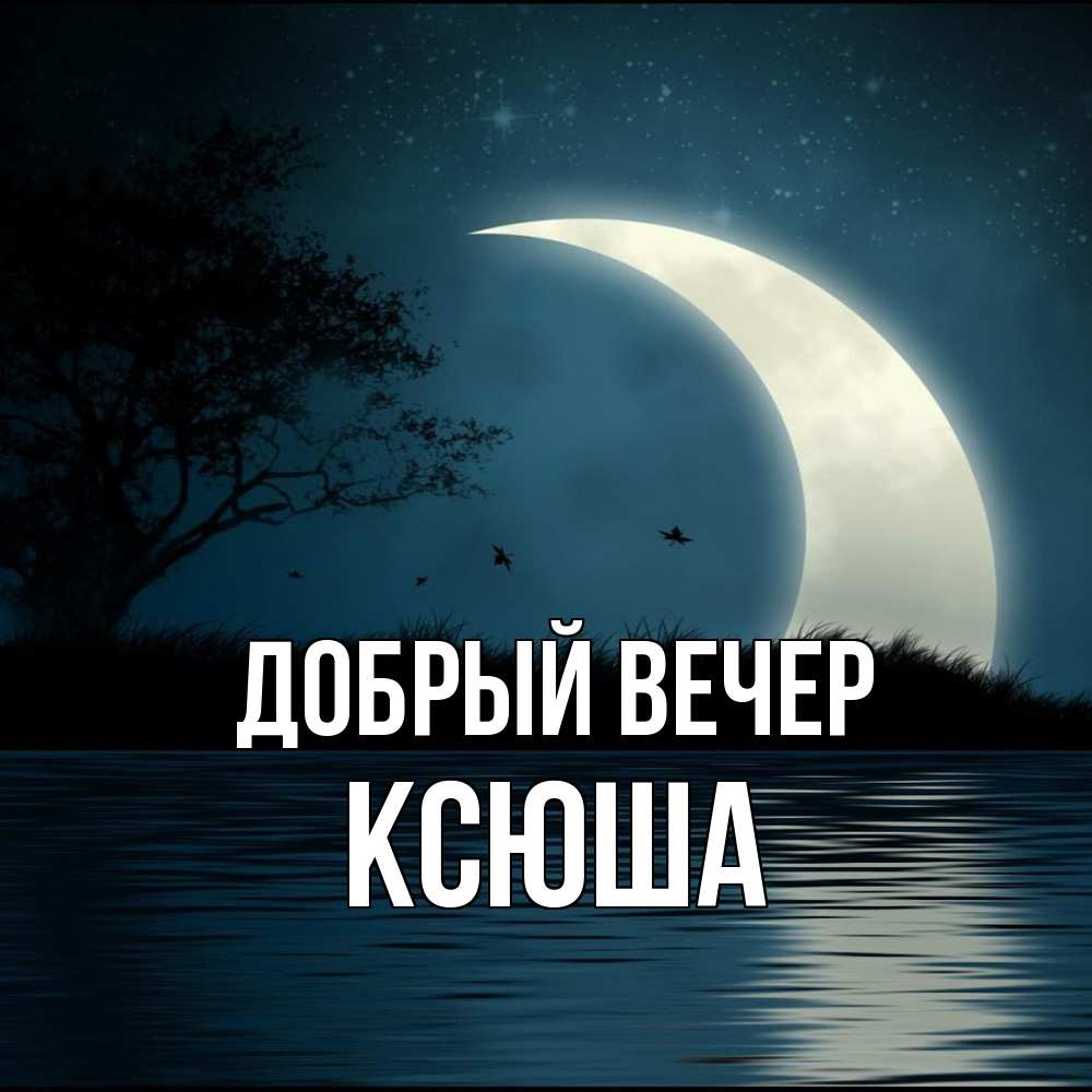 Открытка  с именем. Ксюша, Добрый вечер  