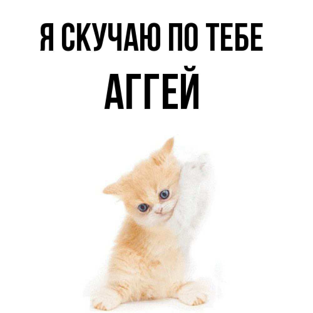 Открытка  с именем. Аггей, Я скучаю по тебе  