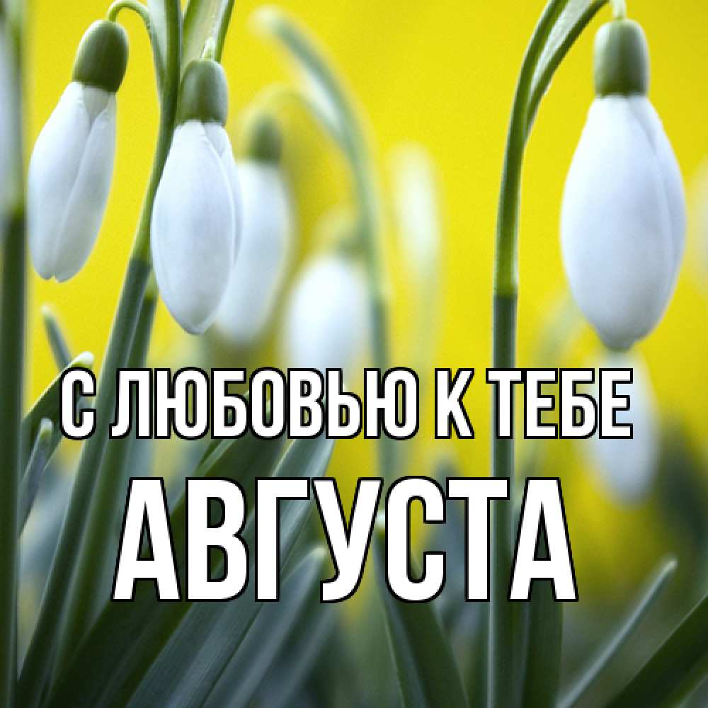 Открытка  с именем. Августа, С любовью к тебе  