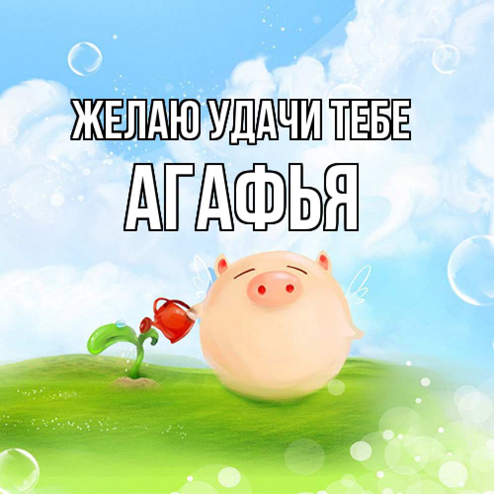 Открытка  с именем. Агафья, Желаю удачи тебе  