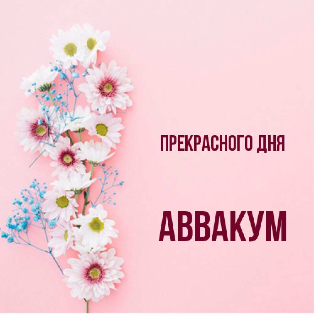 Открытка  с именем. Аввакум, Прекрасного дня  