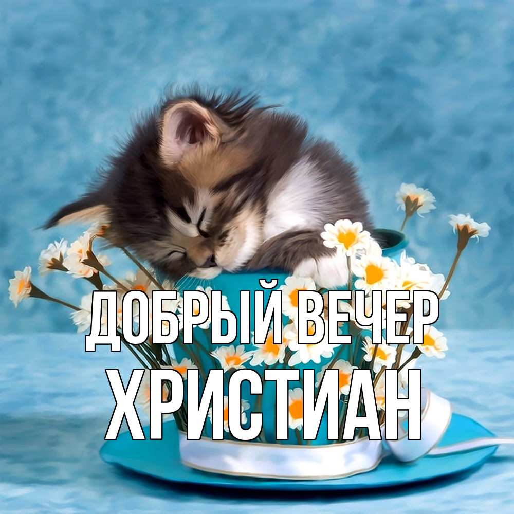 Открытка  с именем. Христиан, Добрый вечер  