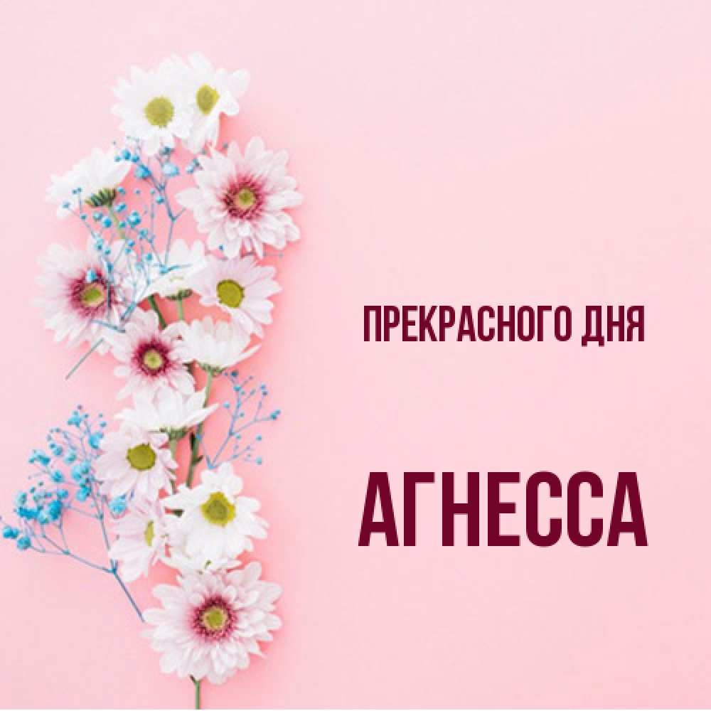 Открытка  с именем. Агнесса, Прекрасного дня  