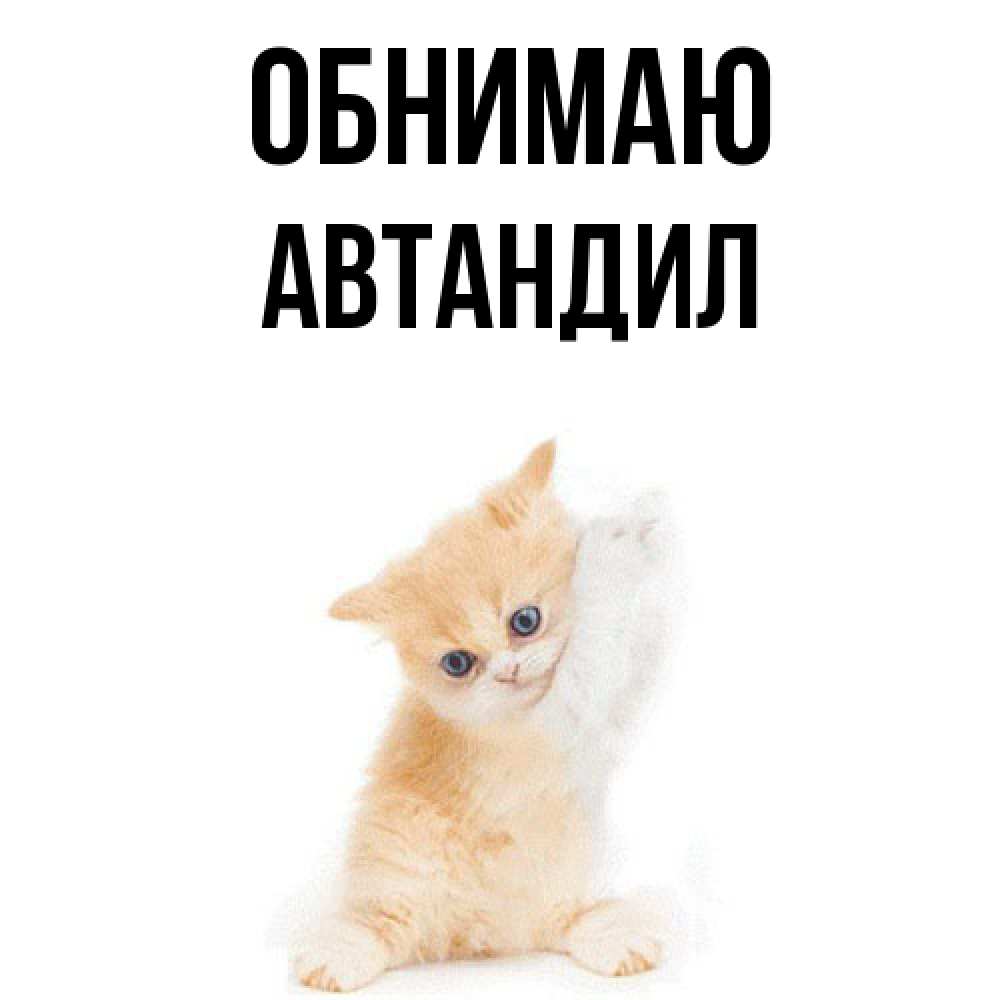 Открытка  с именем. Автандил, Обнимаю  