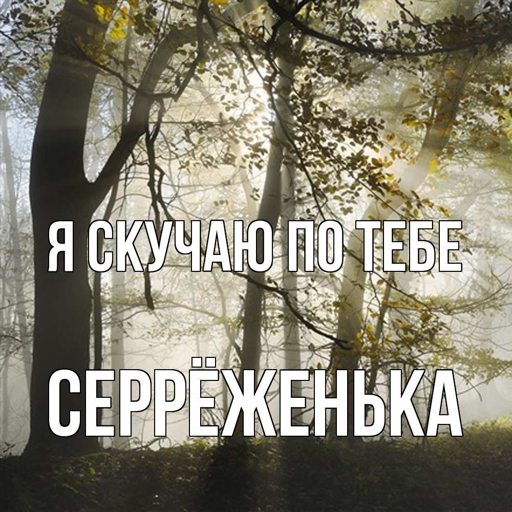 Открытка  с именем. Серрёженька, Я скучаю по тебе  