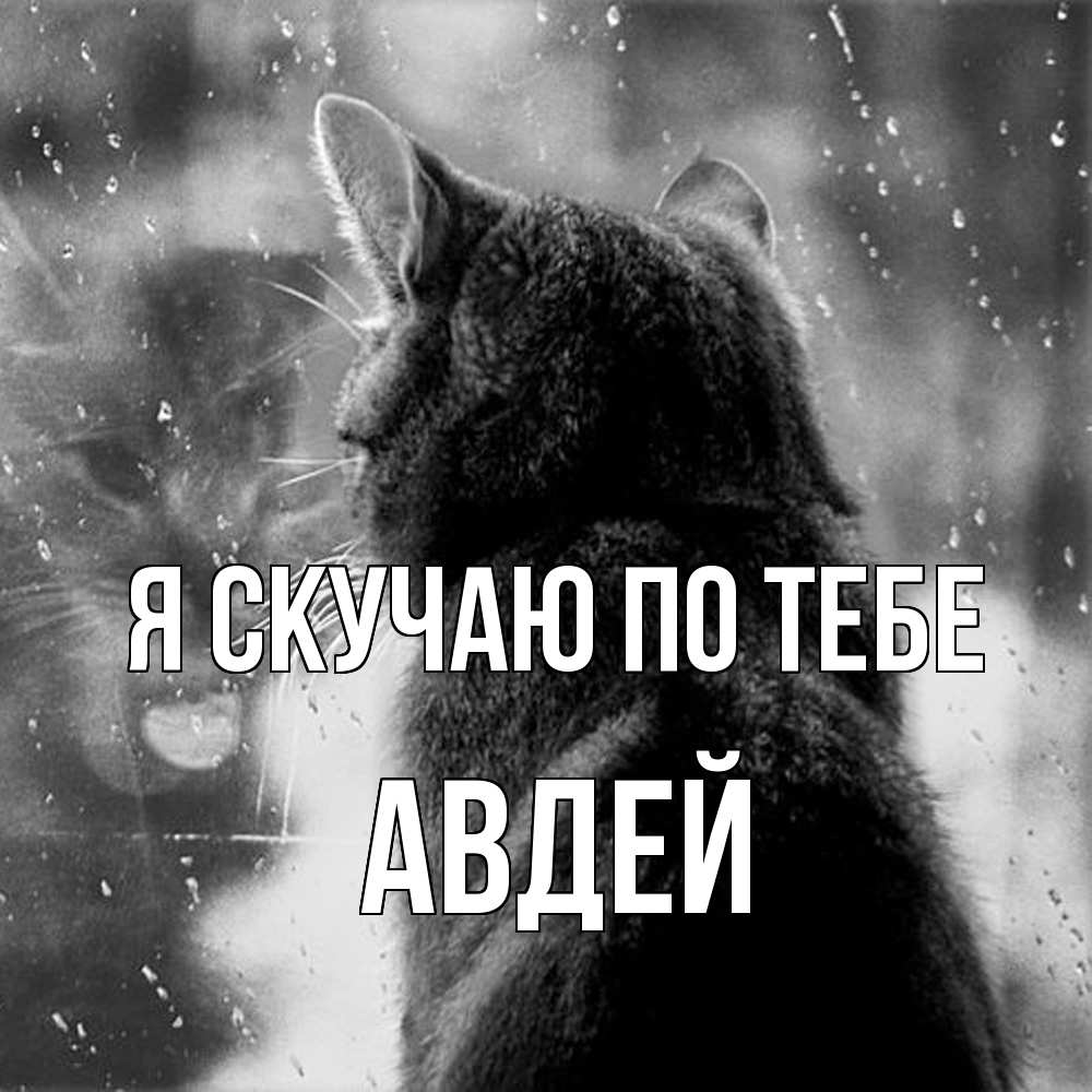 Открытка  с именем. Авдей, Я скучаю по тебе  