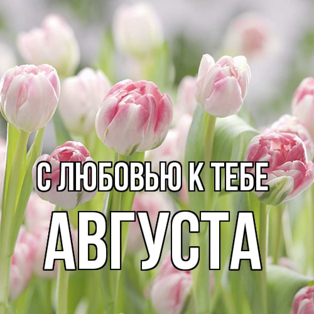 Открытка  с именем. Августа, С любовью к тебе  