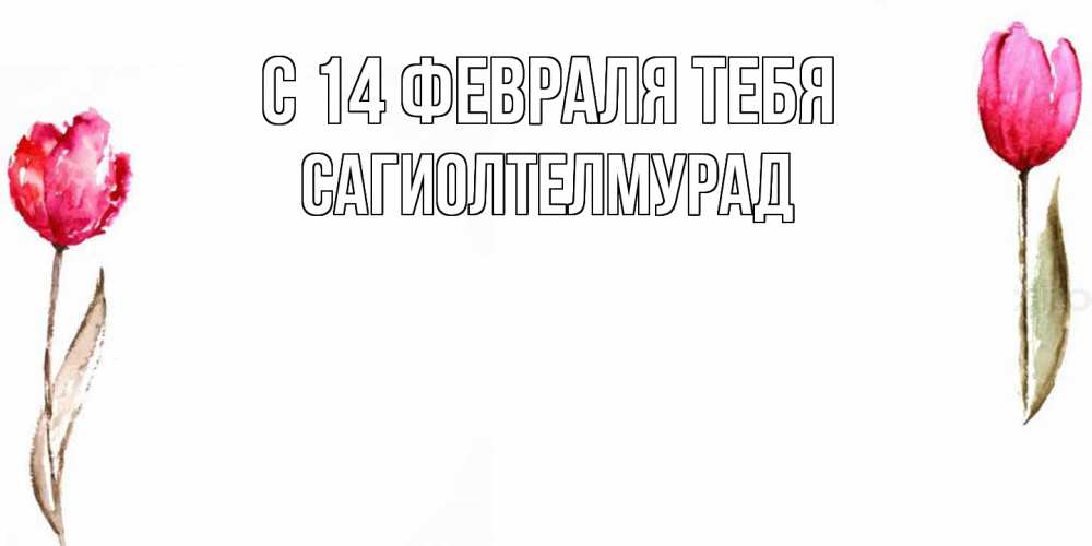 Открытка  с именем. САГИОЛТЕЛМУРАД, С 14 февраля тебя  