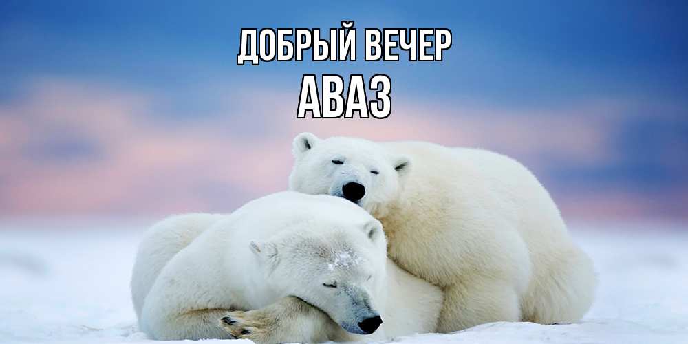 Открытка  с именем. Аваз, Добрый вечер  