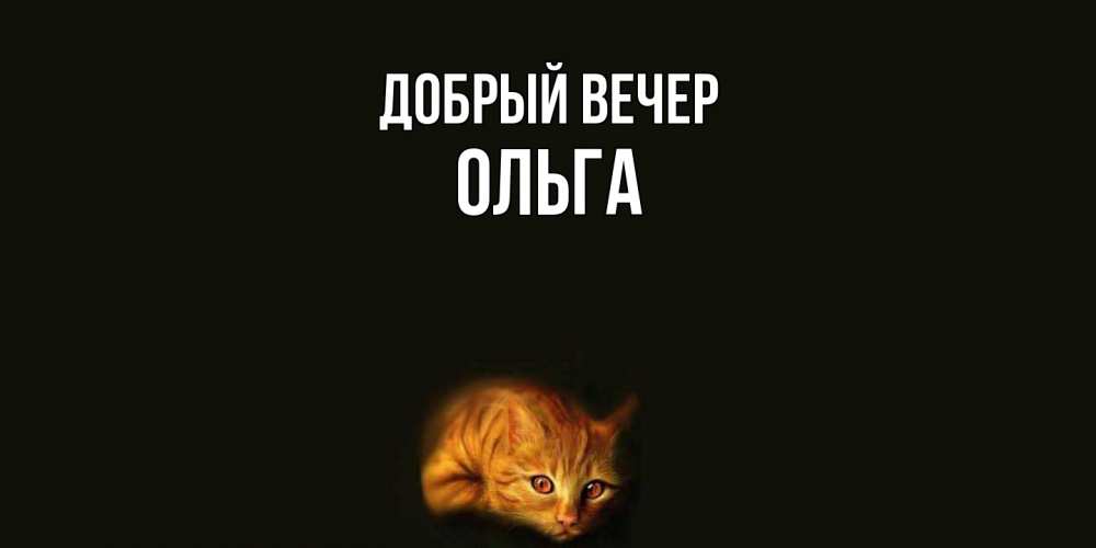 Открытка  с именем. Ольга, Добрый вечер  