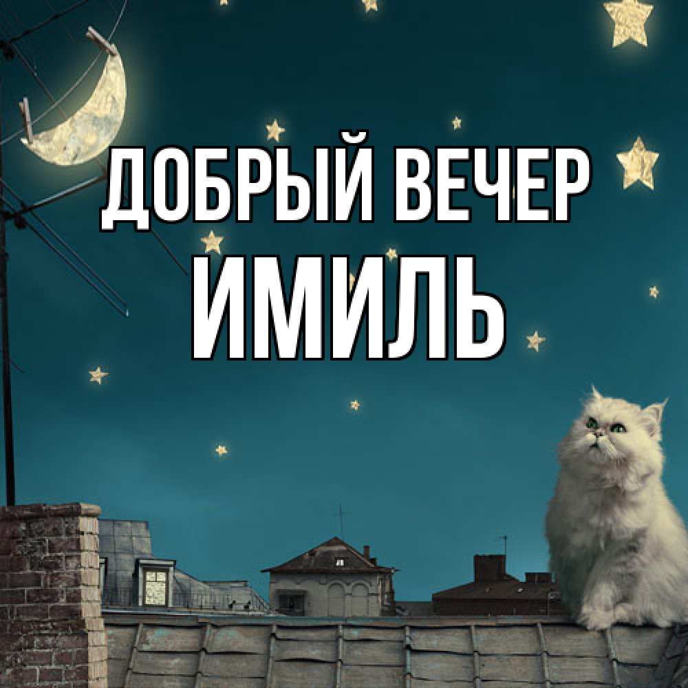 Открытка  с именем. Имиль, Добрый вечер  