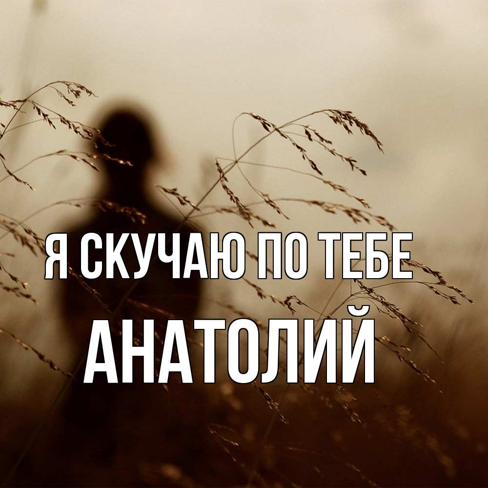 Открытка  с именем. Анатолий, Я скучаю по тебе  