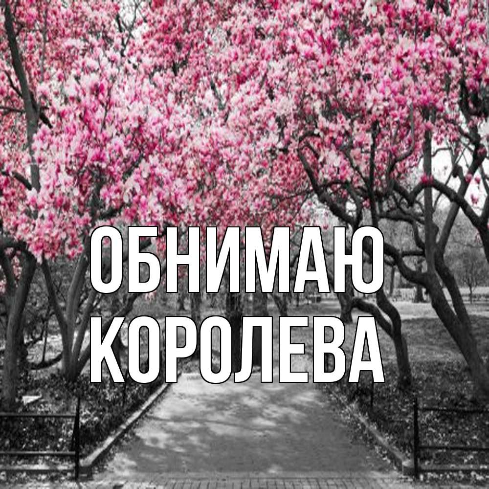 Открытка  с именем. Королева, Обнимаю  