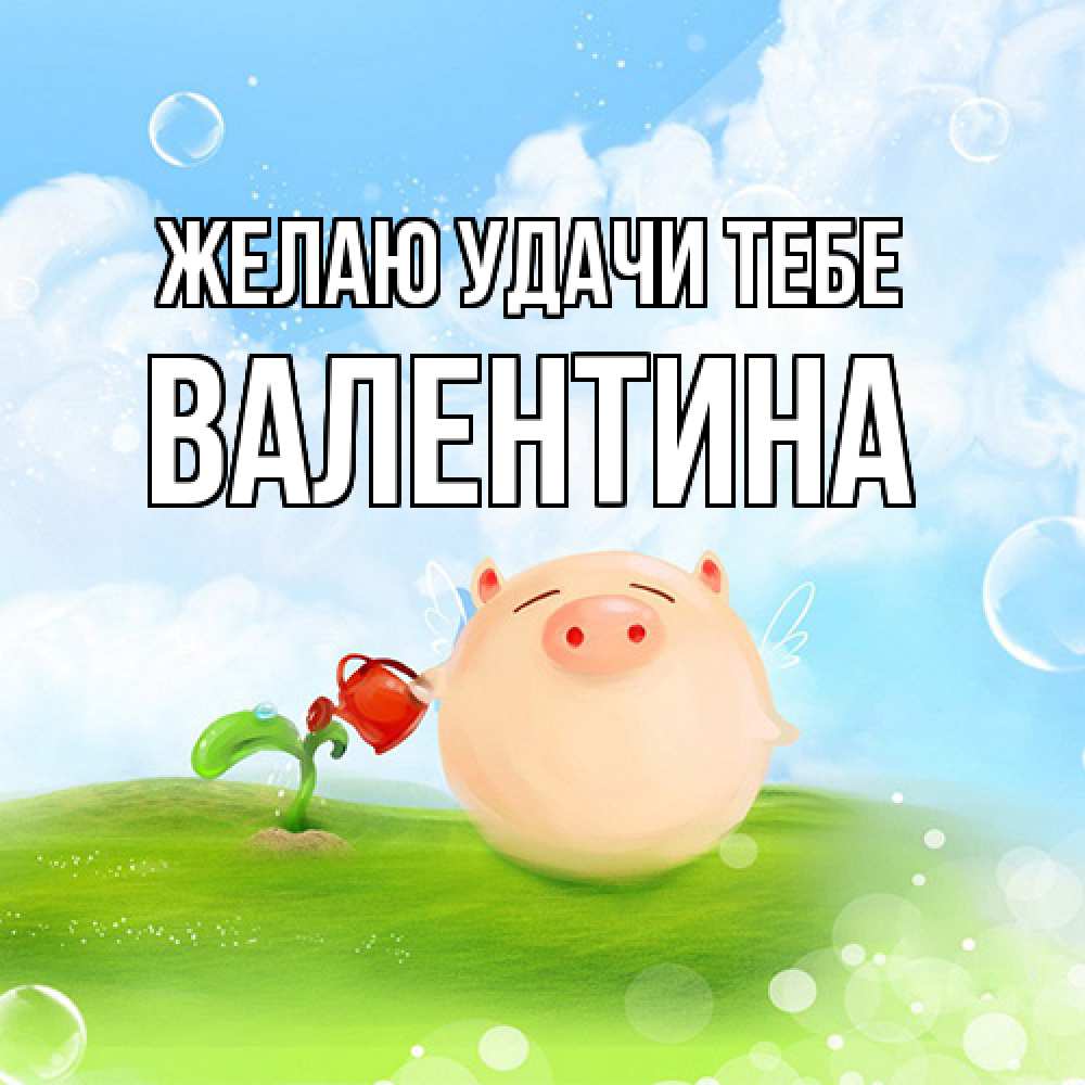 Открытка  с именем. валентина, Желаю удачи тебе  