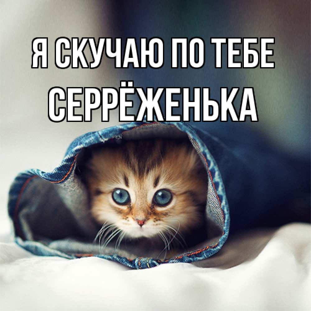 Открытка  с именем. Серрёженька, Я скучаю по тебе  