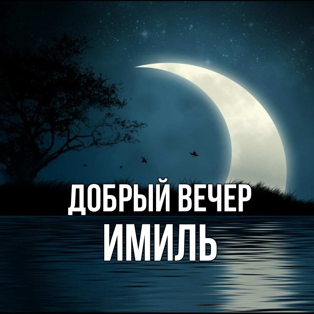 Открытка  с именем. Имиль, Добрый вечер  