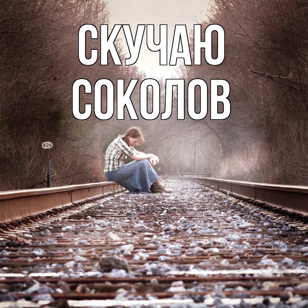 Открытка  с именем. Соколов, Скучаю  