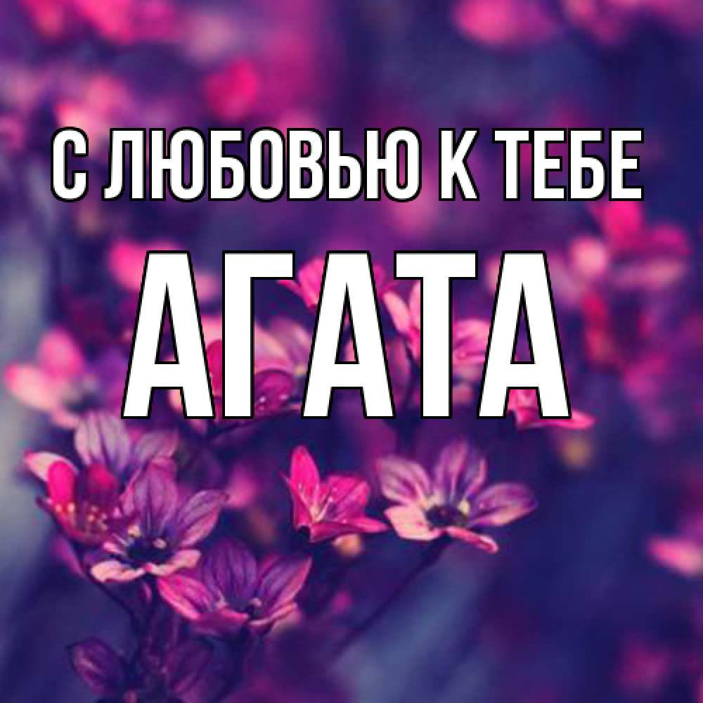 Открытка  с именем. Агата, С любовью к тебе  