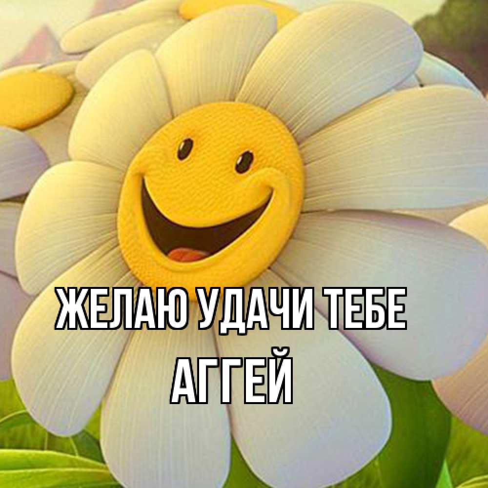 Открытка  с именем. Аггей, Желаю удачи тебе  