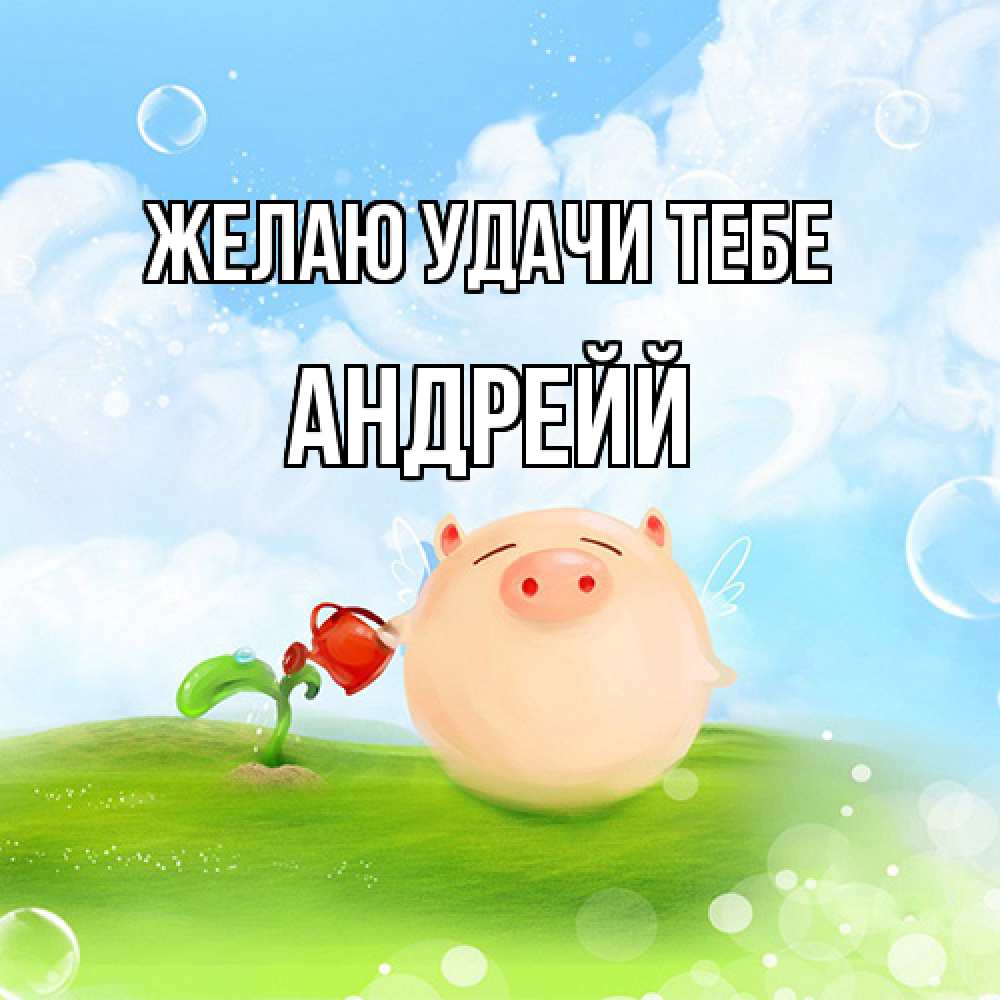 Открытка  с именем. Андрейй, Желаю удачи тебе  