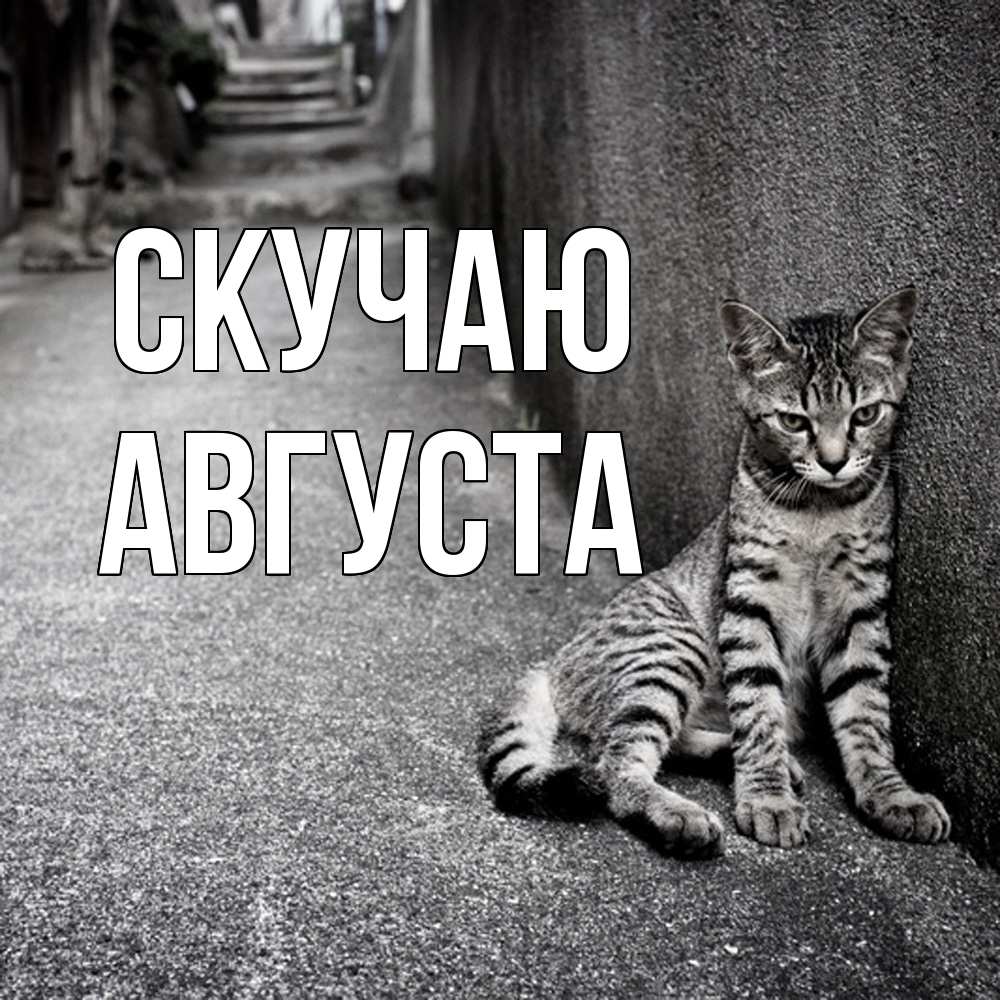Открытка  с именем. Августа, Скучаю  