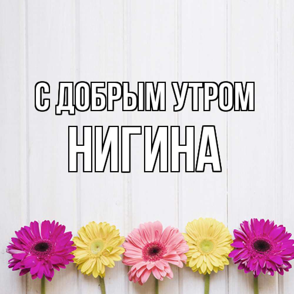 Открытка  с именем. Нигина, С добрым утром  