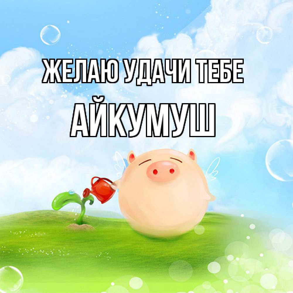 Открытка  с именем. Айкумуш, Желаю удачи тебе  