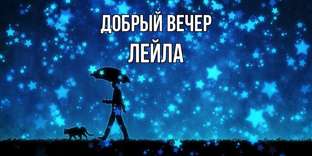 Открытка  с именем. Лейла, Добрый вечер  
