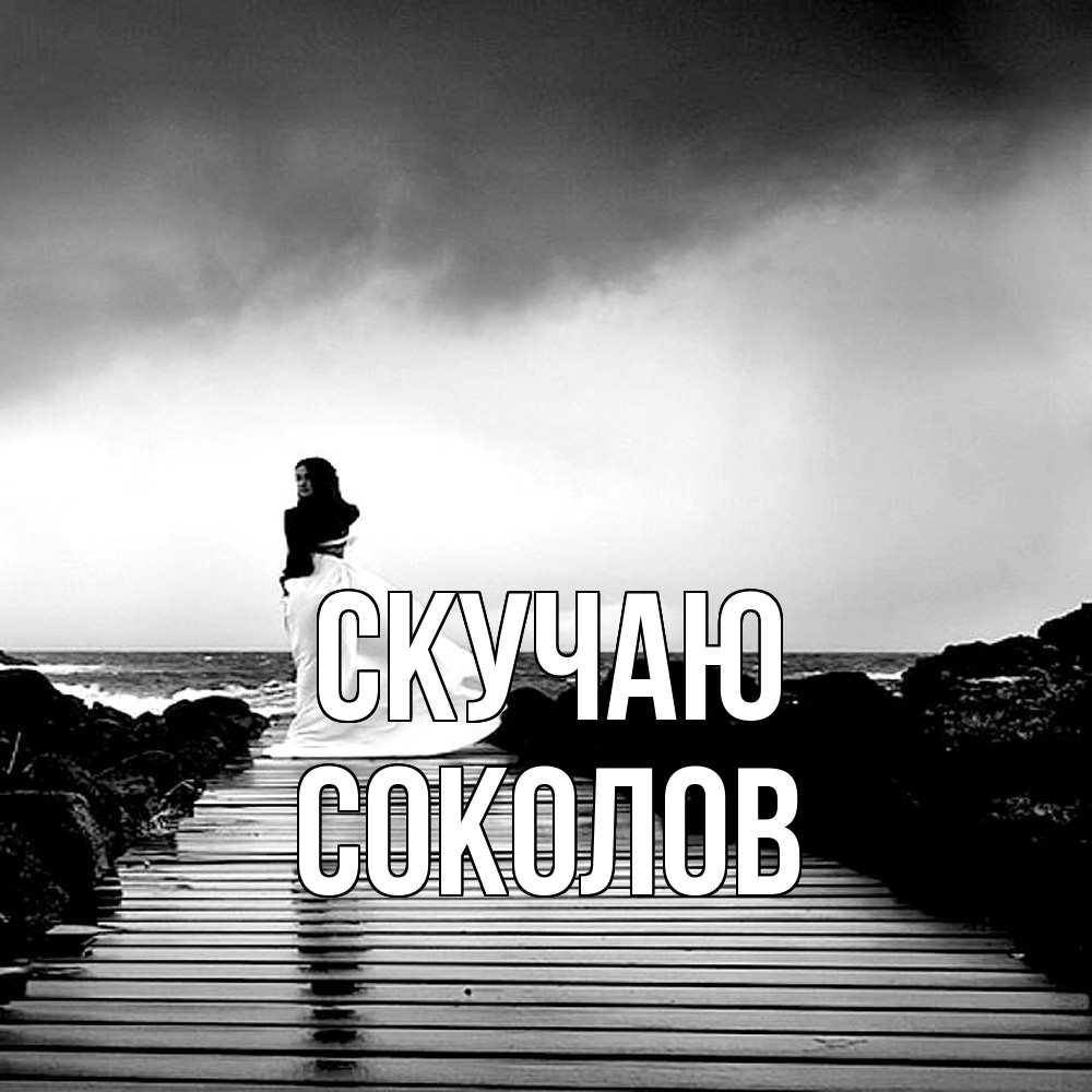 Открытка  с именем. Соколов, Скучаю  