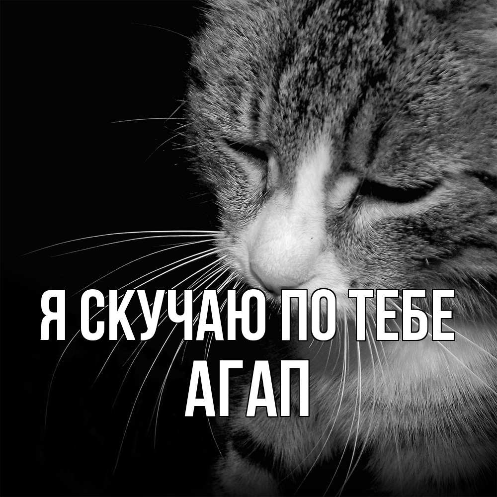 Открытка  с именем. Агап, Я скучаю по тебе  